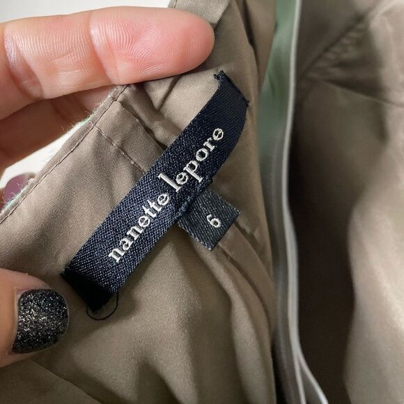 NANETTE LEPORE Green Striped TRELLIS Bustier Corset Top w/ Back Zip Size 6 - Picture 4 of 8